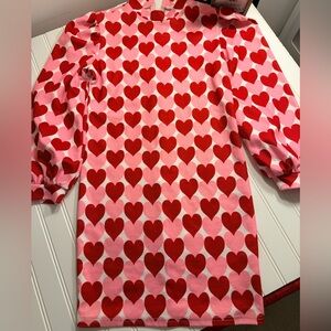SHEIN Pink and Red Heart Kids Dress